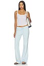 view 5 of 6 Drapey French Terry Straight Leg Pant in Powder Blue