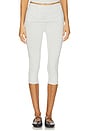 view 1 of 6 Cotton Jersey Foldover Capri in Light Heather Grey