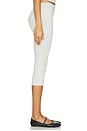 view 3 of 6 Cotton Jersey Foldover Capri in Light Heather Grey