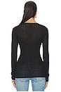 view 3 of 4 Sheer Knit Long Sleeve Henley in Onyx