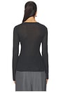 view 3 of 4 Sheer Cotton Long Sleeve Top in Soot