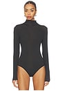 view 2 of 5 Sheer Modal Long Sleeve Turtleneck Bodysuit in Onyx