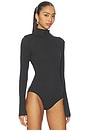view 3 of 5 Sheer Modal Long Sleeve Turtleneck Bodysuit in Onyx
