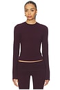 view 1 of 4 Cotton Jersey Long Sleeve T-shirt in Currant