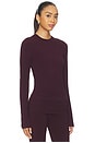 view 2 of 4 Cotton Jersey Long Sleeve T-shirt in Currant