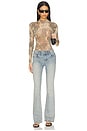view 5 of 5 Milky Sheer Mock Neck Long Sleeve Bodysuit in Mica Multi Animal Print
