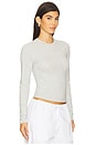 view 2 of 4 Cotton Jersey Long Sleeve T-Shirt in Light Heather Grey