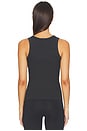 view 3 of 4 Cotton Rib High Scoop Tank in Soot