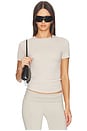 view 1 of 4 T-SHIRT EN JERSEY DE COTON in Stone