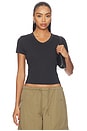 view 1 of 4 CAMISETA DE CUELLO EN V ESTILO JERSEY in Washed Onyx