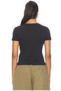 view 3 of 4 CAMISETA DE CUELLO EN V ESTILO JERSEY in Washed Onyx