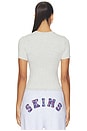 view 4 of 5 T-shirt in Light Heather Grey Arched Plaid