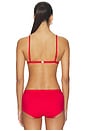 view 4 of 5 Iconic Swim Triangle Bikini Top in Carmine