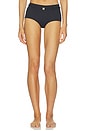 view 1 of 4 Iconic Swim Belted Boyshort Bikini Bottom in Obsidian