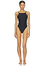 view 1 of 3 UNE PIÈCE ENCOLURE HAUTE ICONIC SWIM in Obsidian