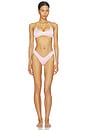 view 4 of 4 Satin Swim Smocked Scoop Bikini Top in Cherry Blossom