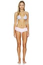 view 4 of 4 Satin Swim Ruffle Bikini Bottom in Cherry Blossom