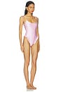 view 2 of 3 Satin Swim Smocked Low Back One Piece in Cherry Blossom