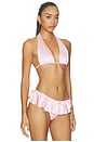 view 2 of 4 Satin Swim Plunge Bikini Top in Cherry Blossom