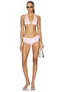view 4 of 4 Satin Swim Plunge Bikini Top in Cherry Blossom