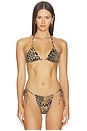 view 1 of 4 Classic Swim Medallion Triangle Top in Cheetah Skin Print