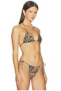 view 2 of 4 Classic Swim Medallion Triangle Top in Cheetah Skin Print