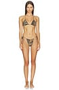 view 4 of 4 Classic Swim Medallion Triangle Top in Cheetah Skin Print