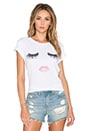 view 1 of 3 Lips & Lashes Tee in Washed White