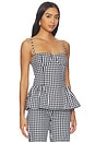 view 2 of 5 Friday Top in Black & White Check