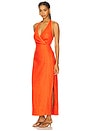 view 3 of 4 Panettone Twist Midi Dress in Tangerine