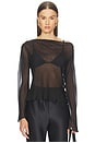 view 1 of 5 Strobe Long Sleeve Cowl Top in Black