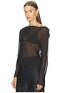 view 3 of 5 Strobe Long Sleeve Cowl Top in Black