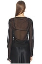 view 4 of 5 Strobe Long Sleeve Cowl Top in Black