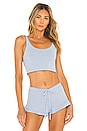 view 1 of 5 Clio Crop Top in Reversible Bluestone & Pool Blue