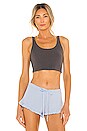 view 2 of 5 Clio Crop Top in Reversible Bluestone & Pool Blue