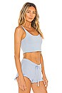 view 3 of 5 Clio Crop Top in Reversible Bluestone & Pool Blue