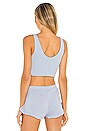 view 4 of 5 Clio Crop Top in Reversible Bluestone & Pool Blue
