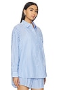 view 2 of 5 Serena Button Down Top in Blue Stripe
