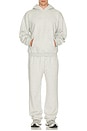 view 3 of 4 Fleece Lounge Relaxed Hoodie in Light Heather Grey