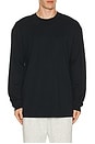view 1 of 4 Heavyweight Cotton Long Sleeve T-shirt in Obsidian