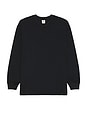 view 4 of 4 Heavyweight Cotton Long Sleeve T-shirt in Obsidian