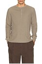 view 1 of 5 Waffle Cropped Slim Henley in Mink
