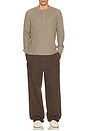 view 4 of 5 Waffle Cropped Slim Henley in Mink