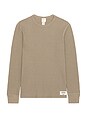 view 5 of 5 Waffle Cropped Slim Henley in Mink