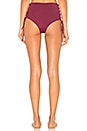 view 3 of 4 Lace Up Bikini Bottom in Bordeaux