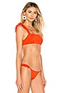 view 2 of 4 Poppy Frill Crop Bikini Top in Papaya