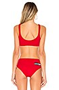 view 3 of 4 Aaya Zip Front Crop Bikini Top in Crimson Red