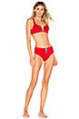 view 4 of 4 Aaya Zip Front Crop Bikini Top in Crimson Red