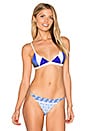 view 1 of 5 Medina Beaded Tri Bikini Top in Blue Multi