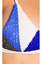 view 5 of 5 Medina Beaded Tri Bikini Top in Blue Multi